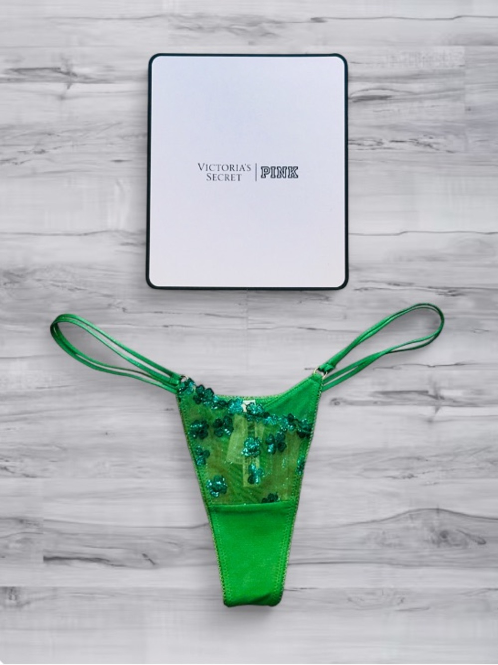 🆕🍀 I’m Your Lucky Charm Micro Thong PINK Victoria’s Secret Small NWT